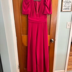 Chic Long Sleeve Jumpsuit in Vibrant Pink